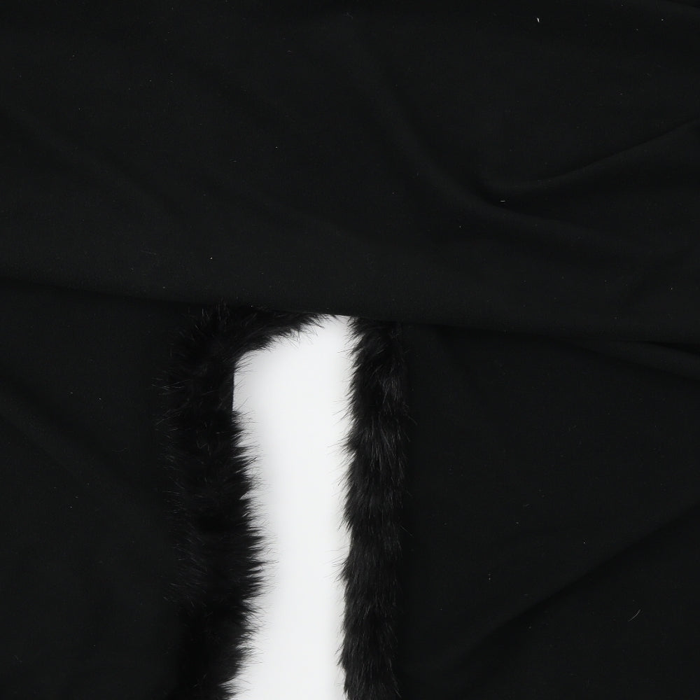 Unbranded Womens Black Fleece Cape Jumper One Size