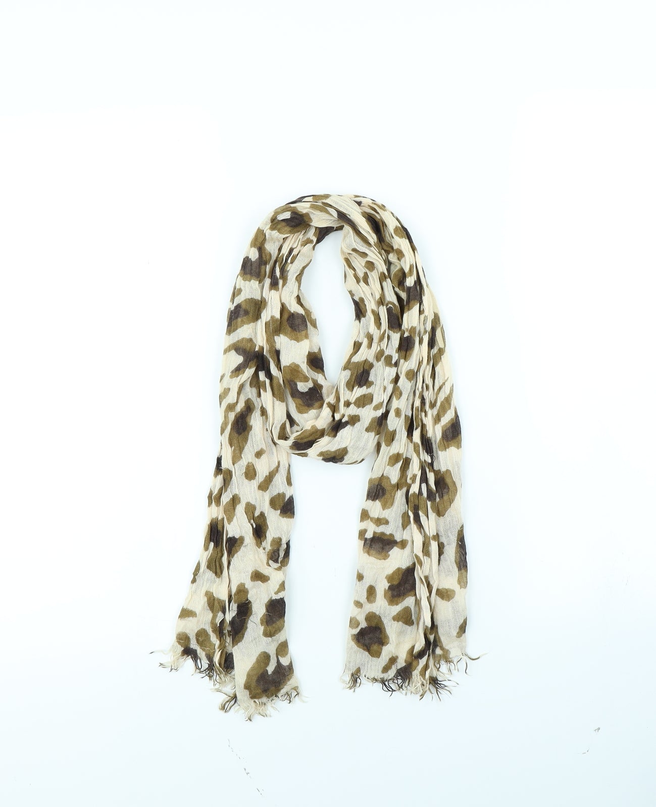 Preworn Womens Brown Animal Print Scarf