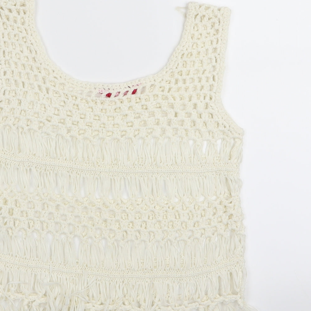 YD Girls White Basic Tank Size 9-10 Years
