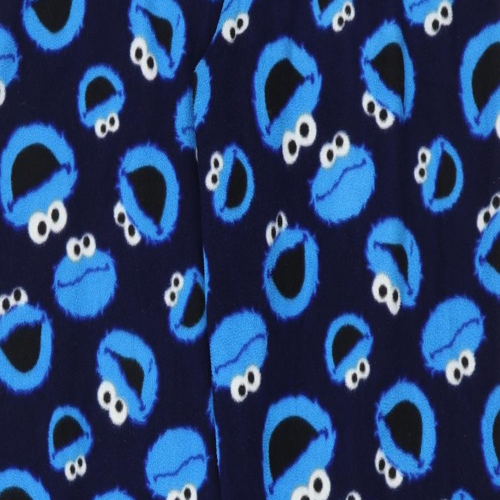 George Mens Blue Solid Fleece Pyjama Pants Size M - Sesame Street