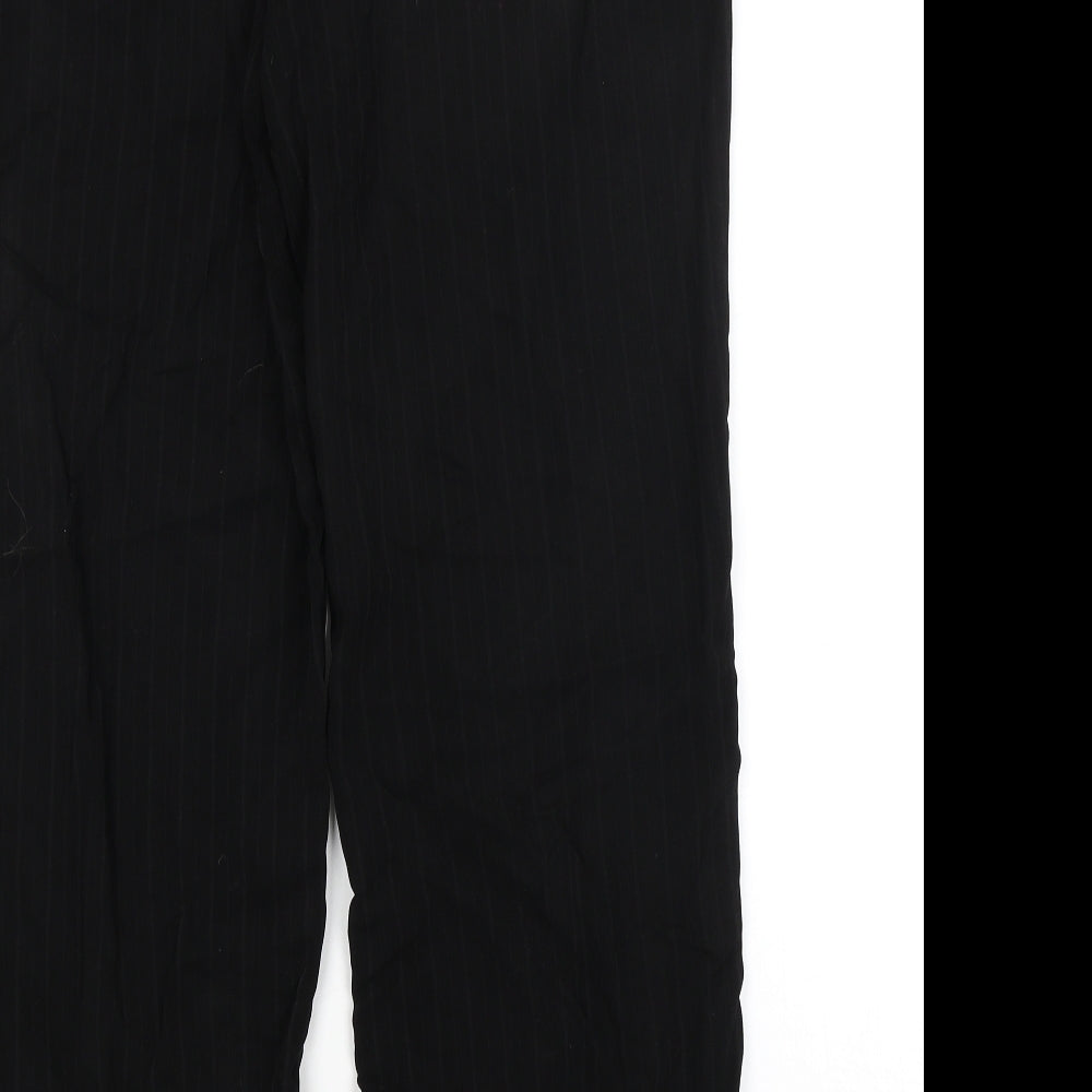 Papaya Womens Black Striped Dress Pants Trousers Size 14 L26 in