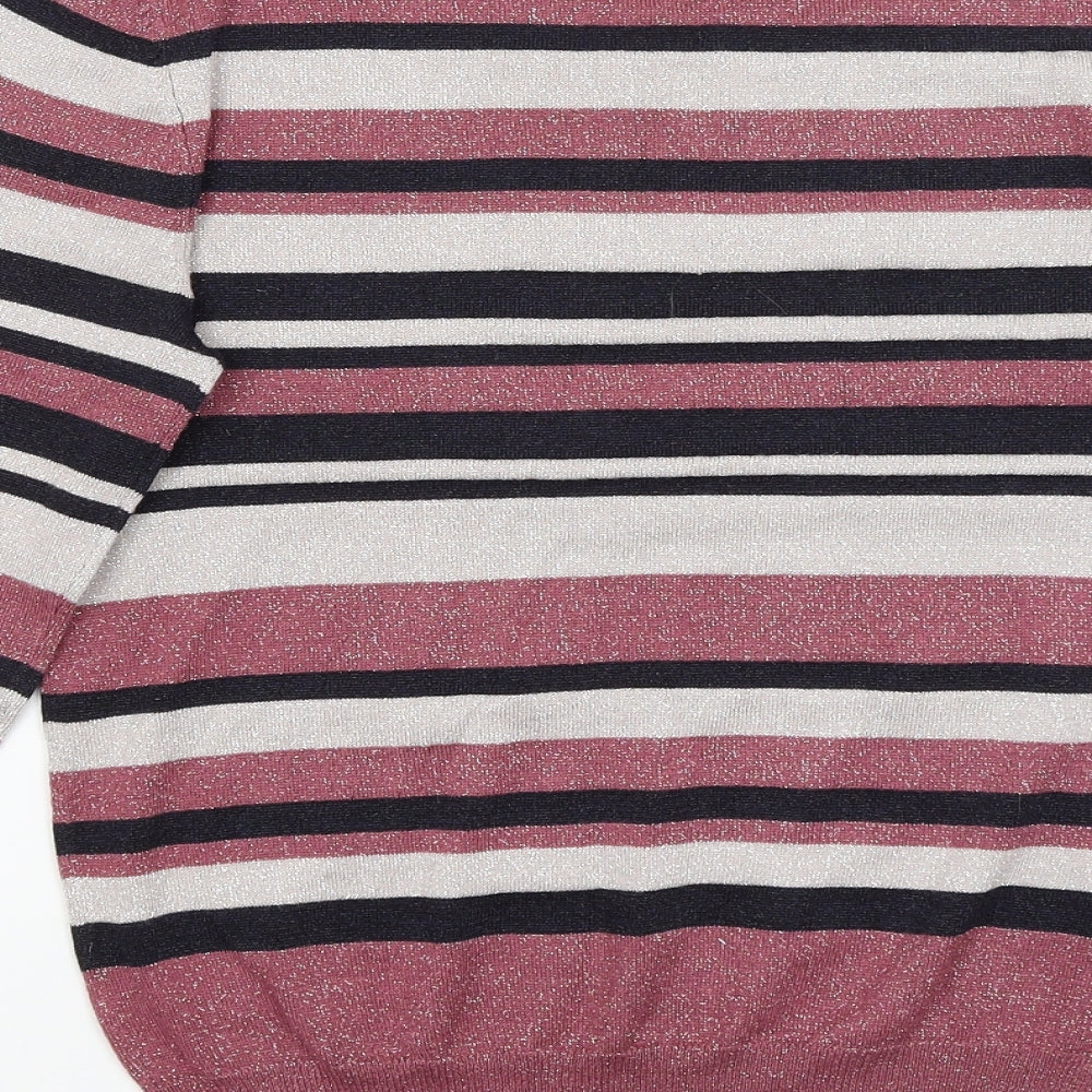 George Womens Purple Striped Pullover Jumper Size 10