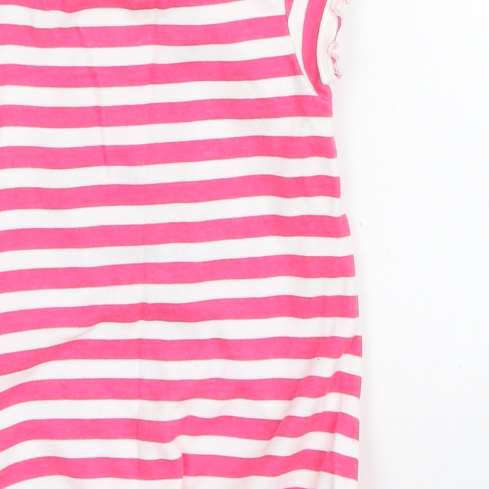 F&F Baby Pink Striped Romper One-Piece Size 0-3 Months