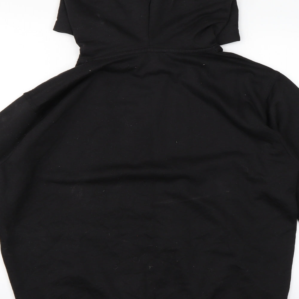 umgang Womens Black Henley Hoodie Size L