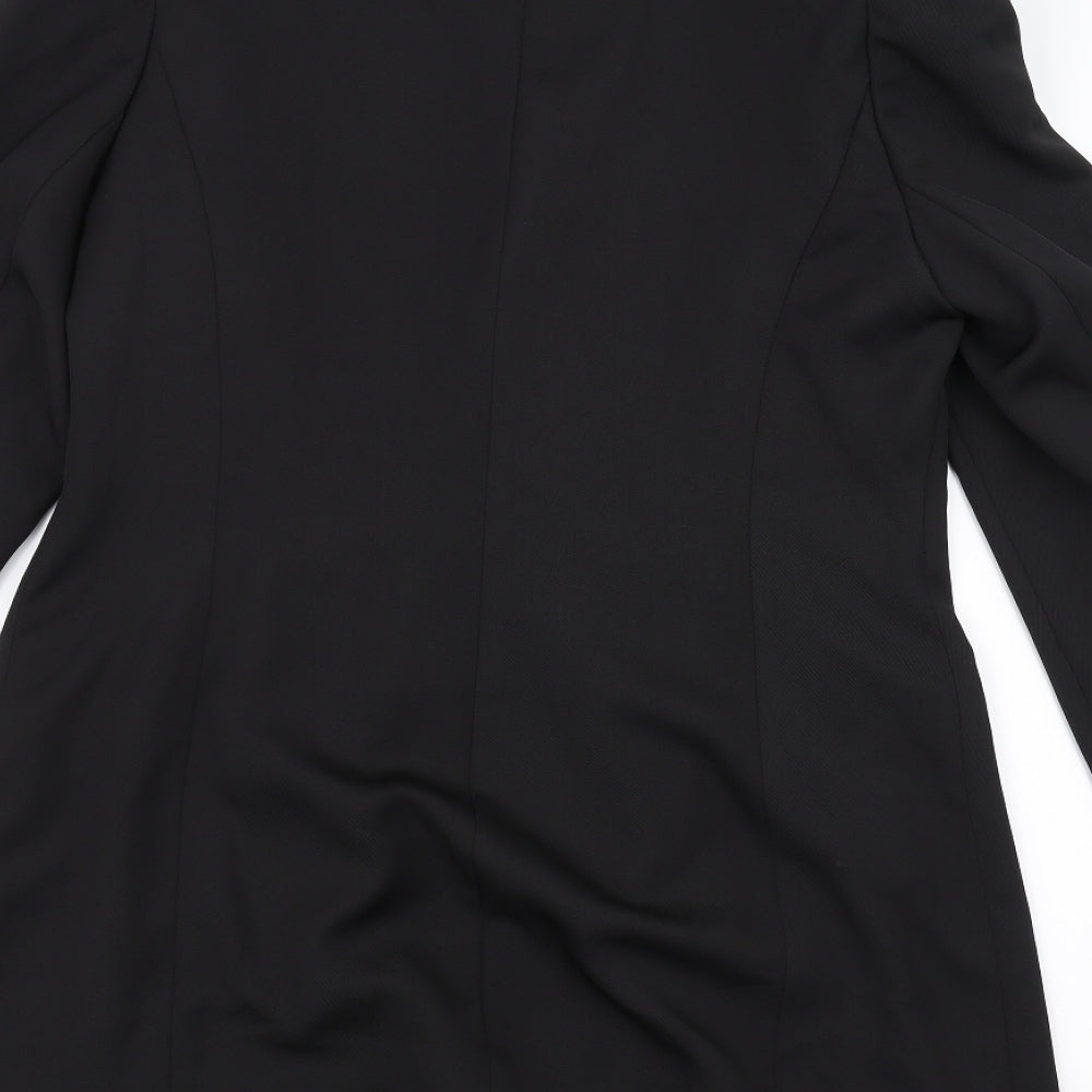 River Island Womens Black Overcoat Coat Size 14