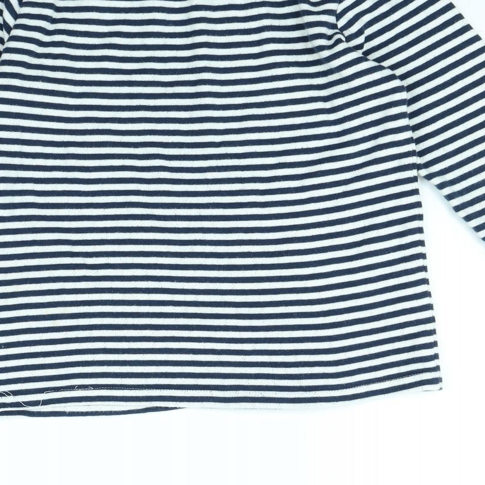 NEXT Girls Blue Striped Basic T-Shirt Size 7 Years