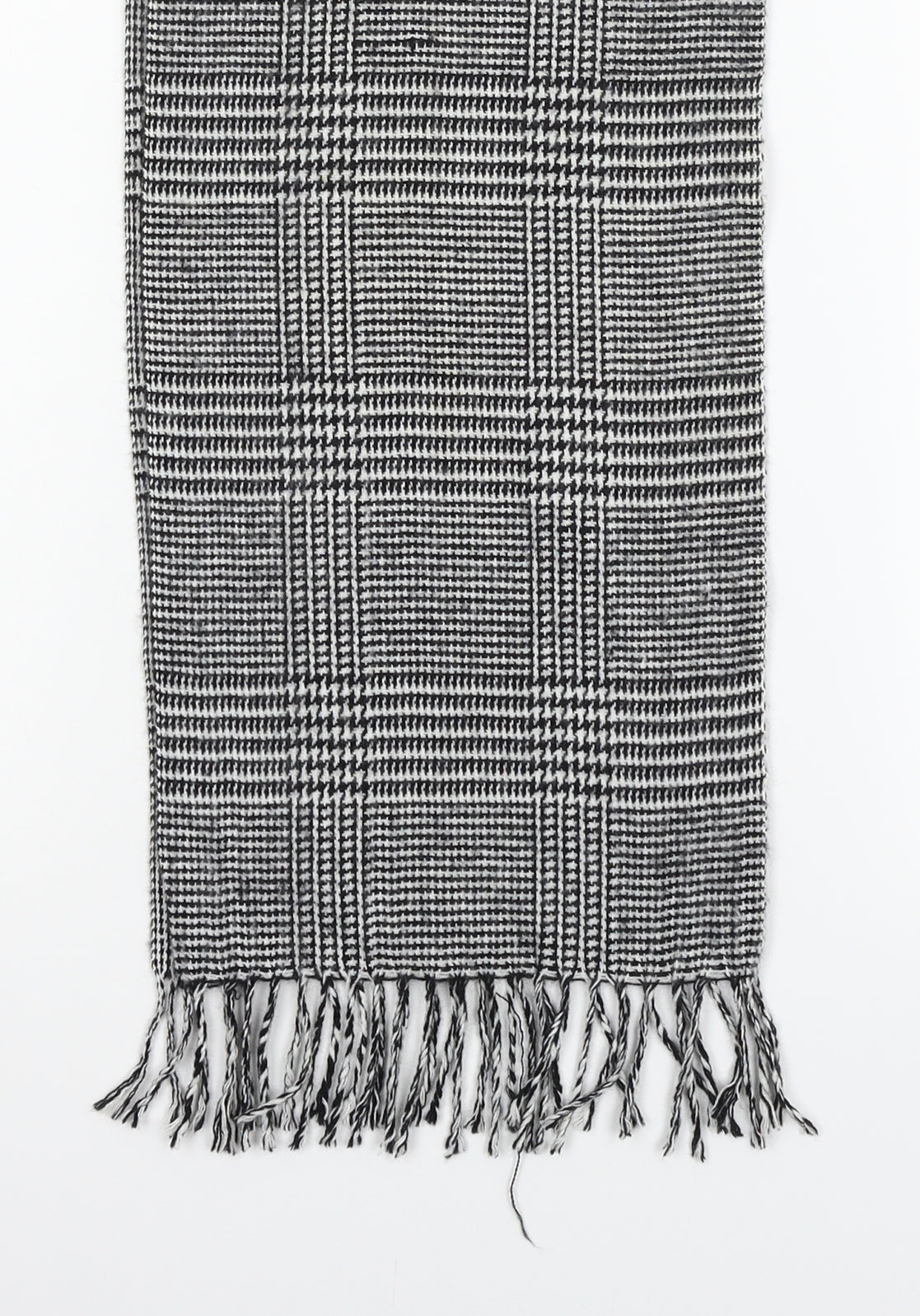 Unbranded Unisex Grey Plaid Knit Scarf