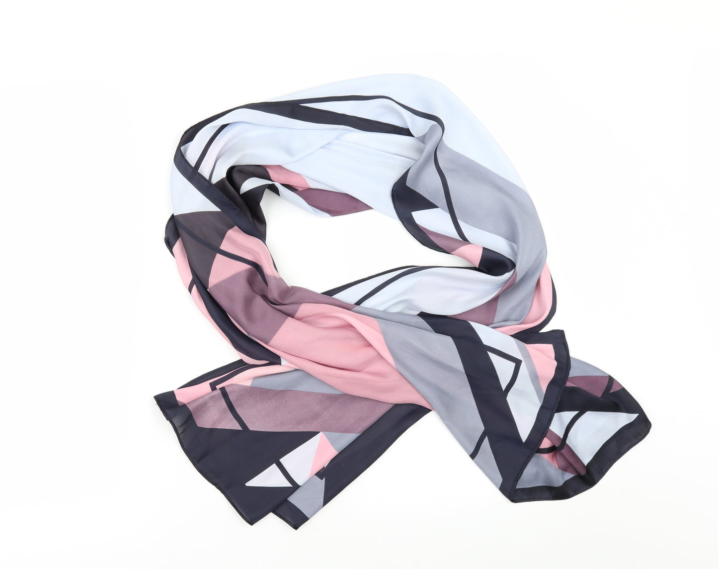Preworn Womens Grey Geometric Scarf