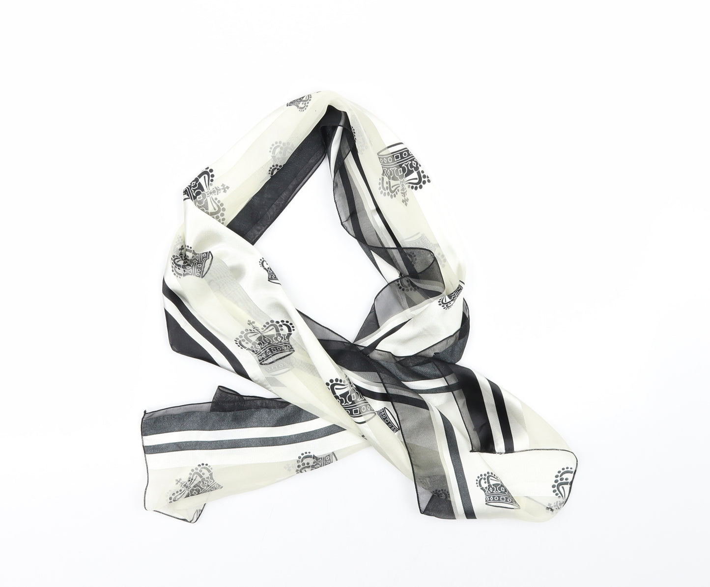 Preworn Womens Ivory Geometric Scarf