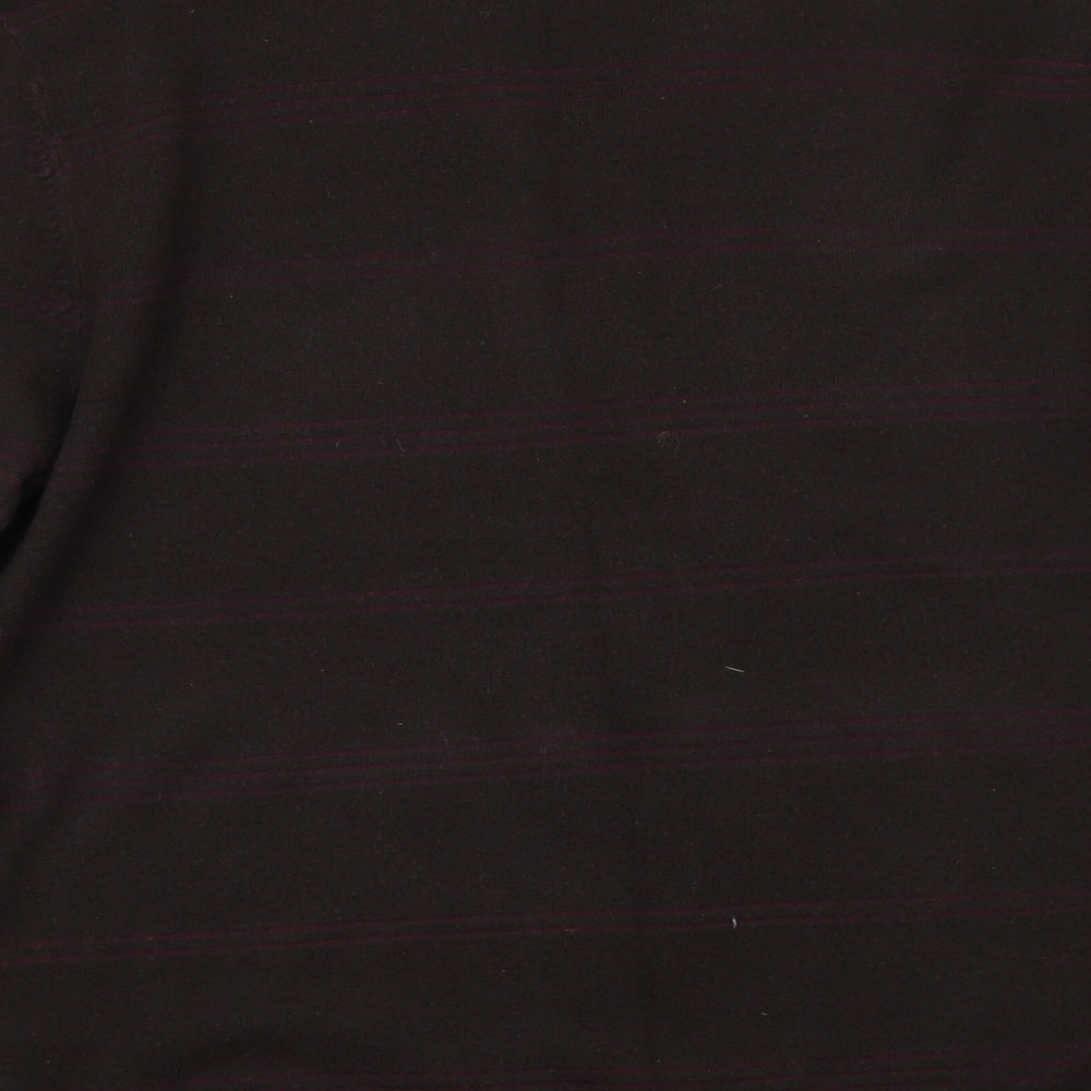 Marks and Spencer Mens Brown Striped Pullover Jumper Size L