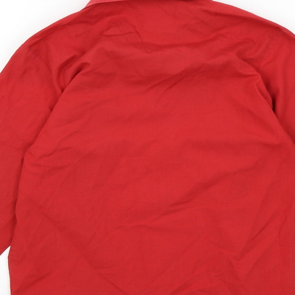 Denby Dale Girls Red Colourblock Basic Button-Up Size 3-4 Years