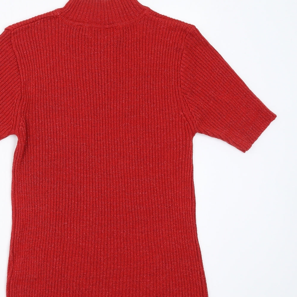 bonmarche Womens Red Pullover Jumper Size S - glittery