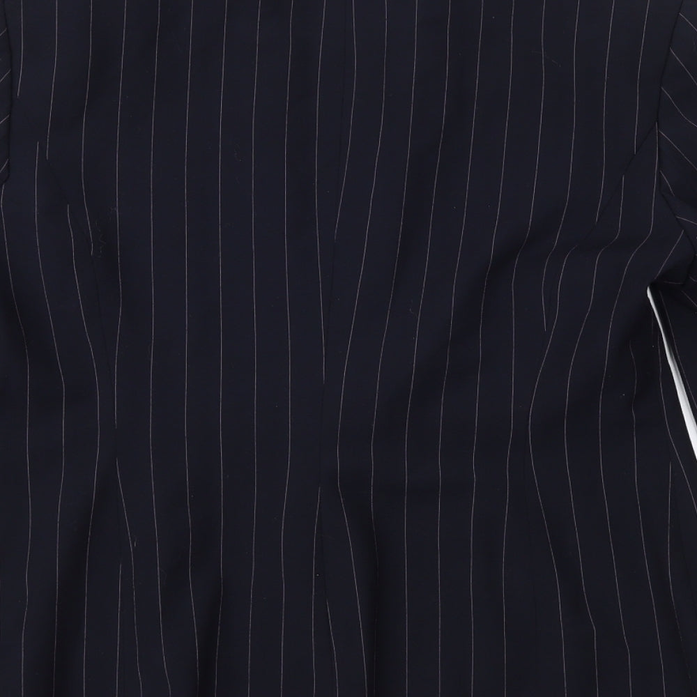 J. Taylor Womens Blue Striped Jacket Suit Jacket Size 14