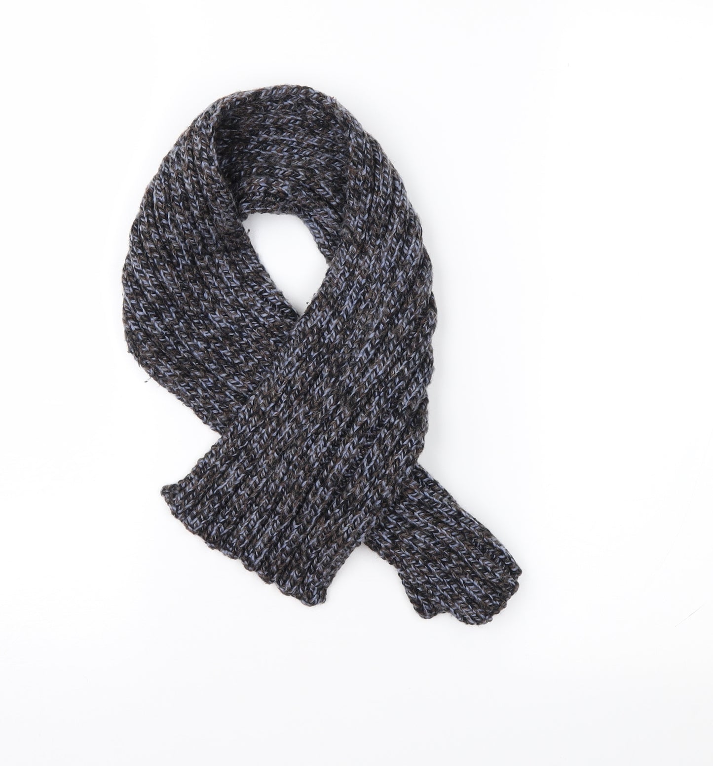 Preworn Unisex Blue Knit Rectangle Scarf Scarf Size Regular