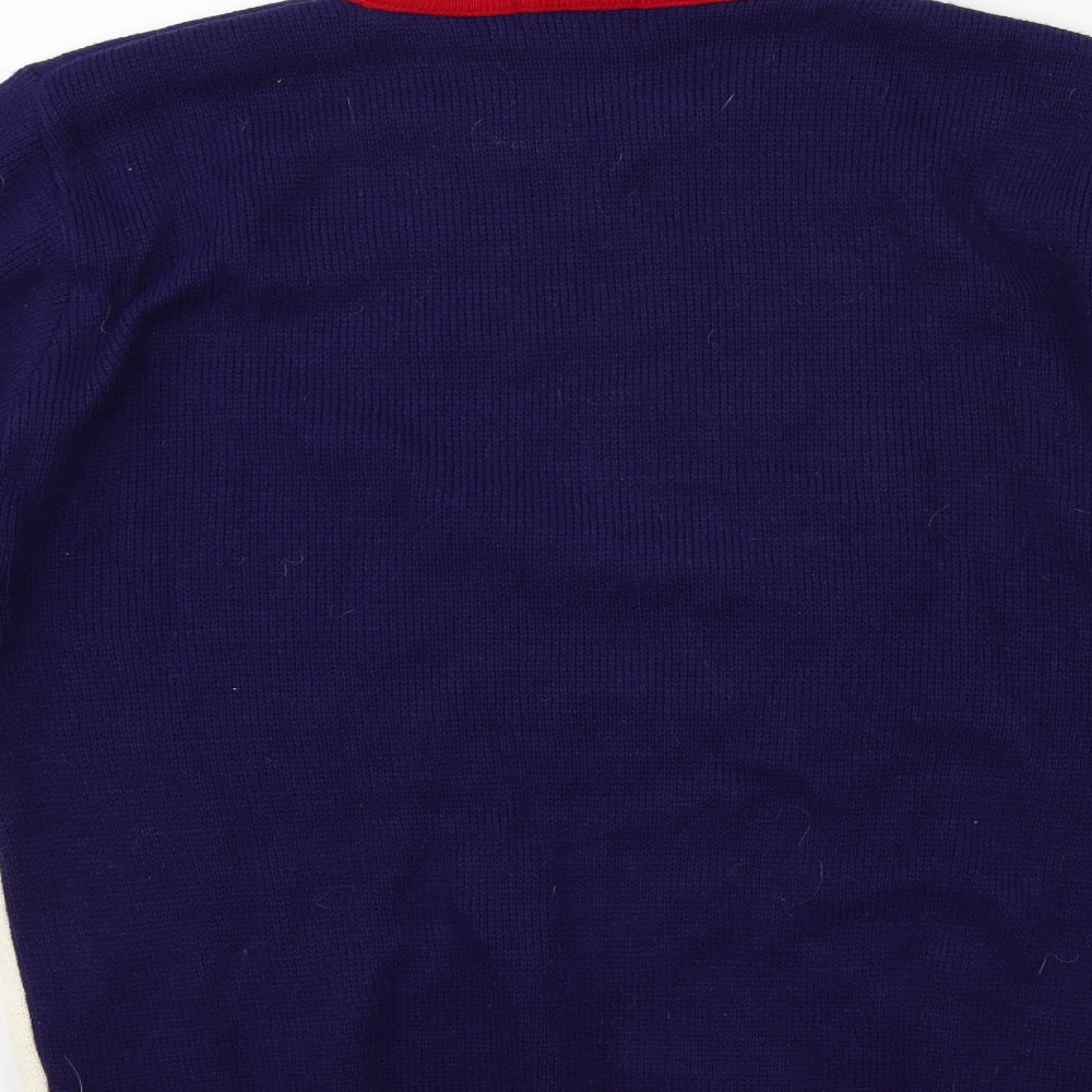 Futura Mens Blue Knit Pullover Jumper Size XL