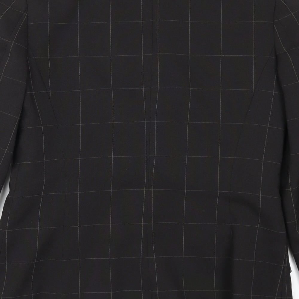 Select Womens Black Check Jacket Suit Jacket Size 10