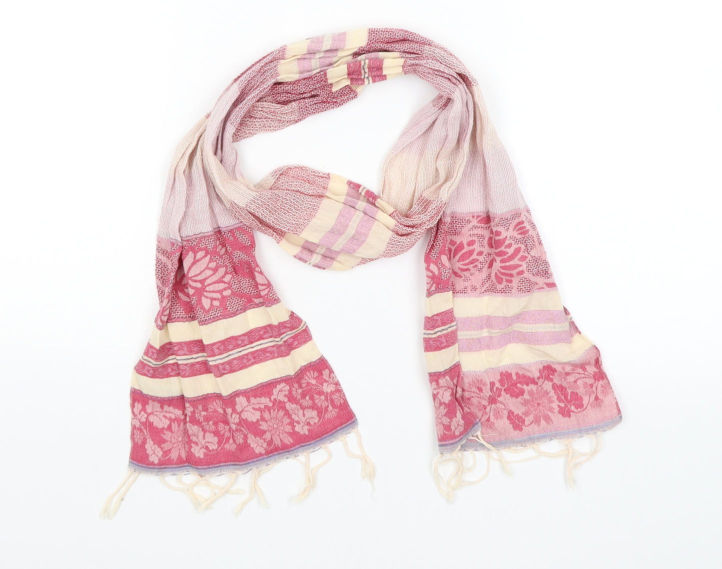 Per Una Womens Pink Striped Scarf