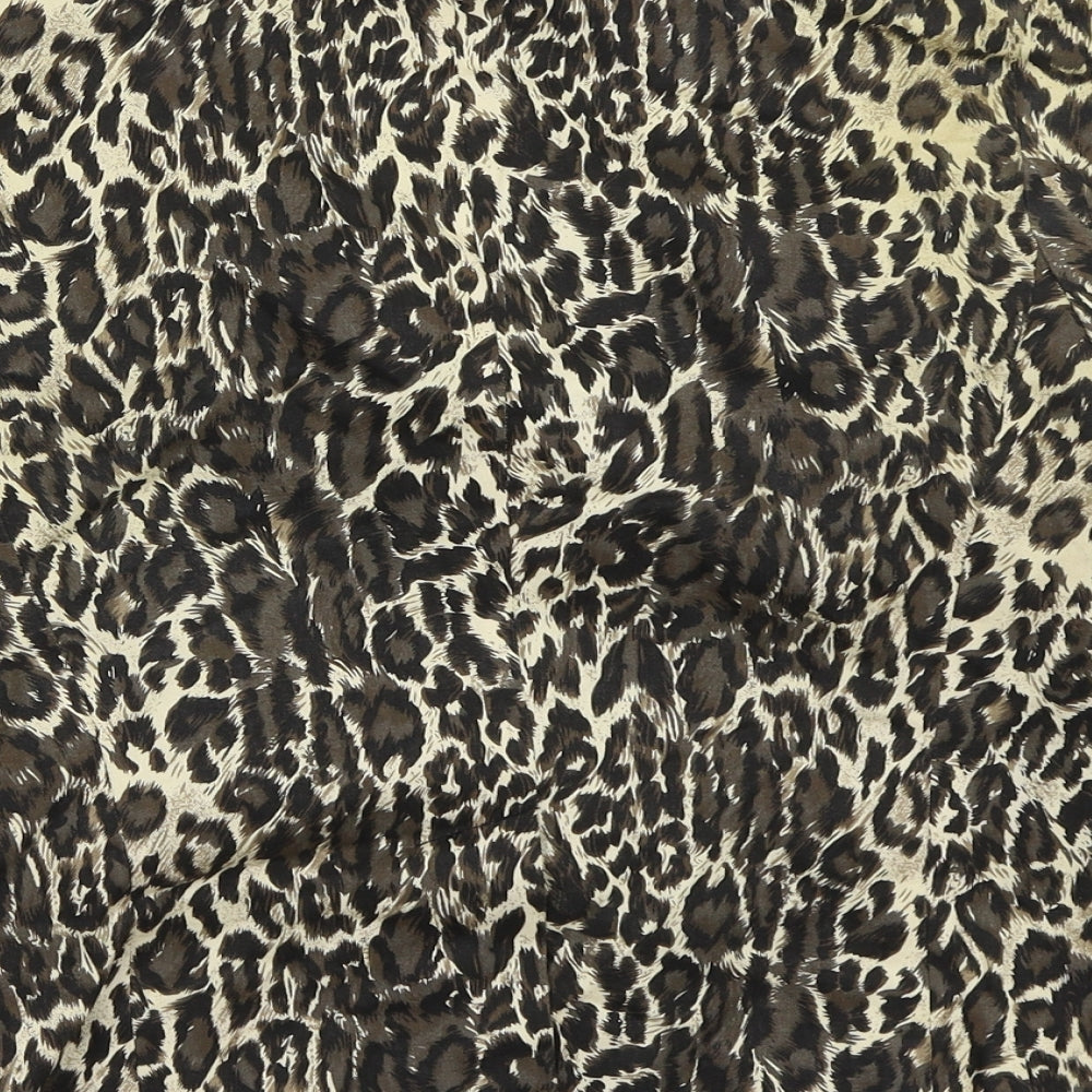 Primark Womens Brown Animal Print Jacket Coat Size 10