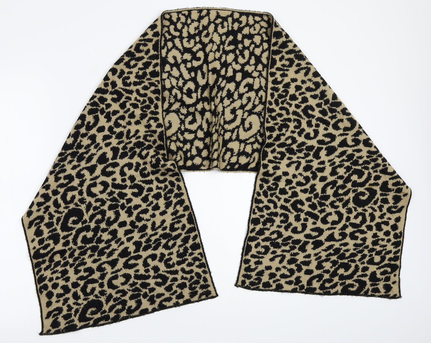 Preworn Womens Black Animal Print Scarf