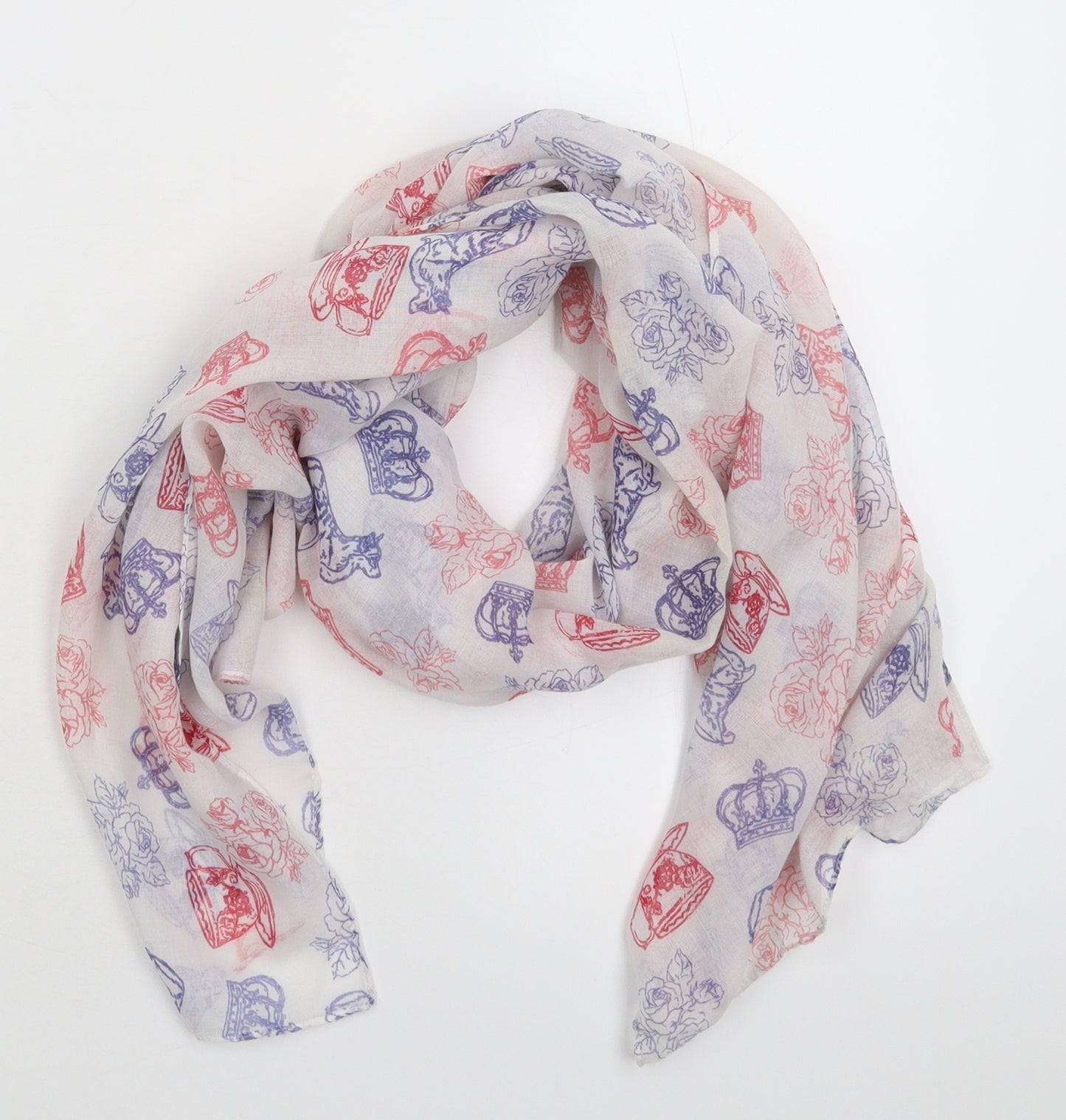 Preworn Womens White Knit Scarf