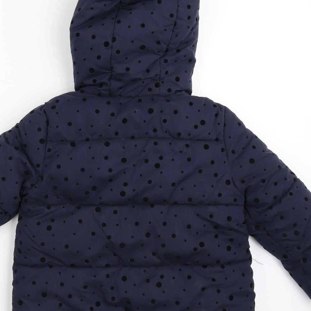 George Girls Blue Puffer Jacket Jacket Size 3-4 Years