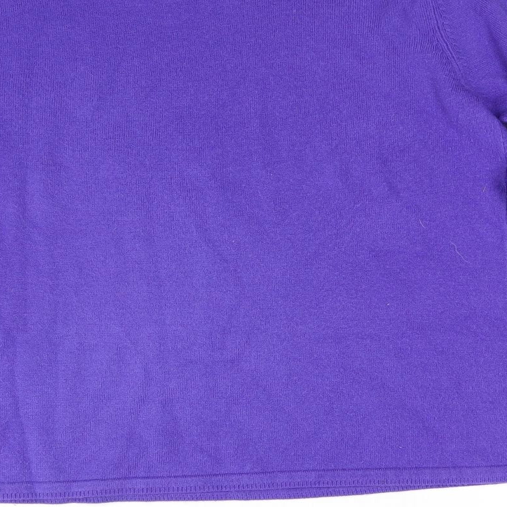 BM Womens Purple Knit Pullover Jumper Size S