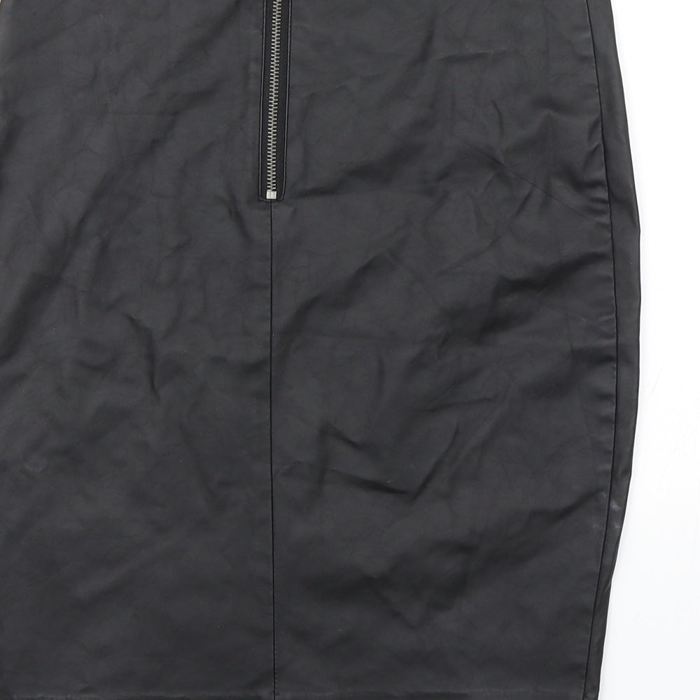 Topshop Womens Black A-Line Skirt Size 10