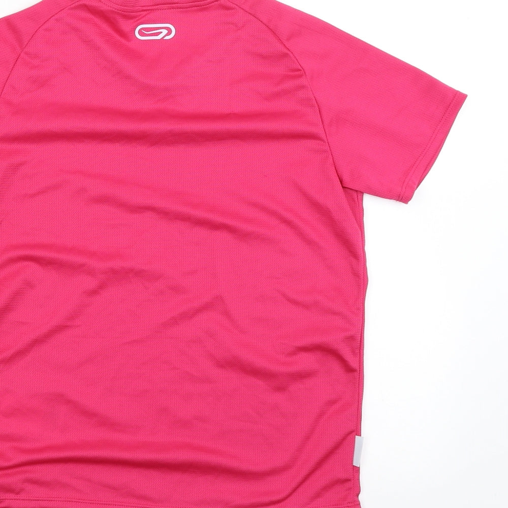 Kalenji Girls Pink Pullover T-Shirt Size 12 Years