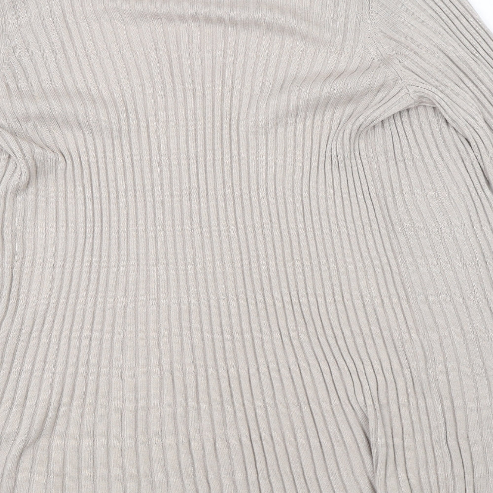 David Emmanuel Womens Beige Knit Cardigan Jumper Size M
