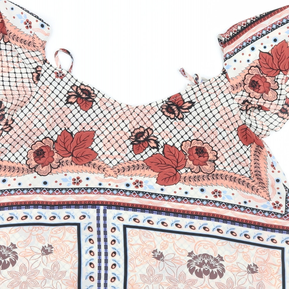 Top Shop Womens Multicoloured Floral Basic Blouse Size 8