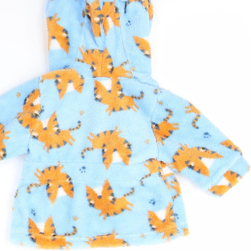 Preworn Boys Blue Spotted Cami Robe Size 3-6 Months - Tiger Print