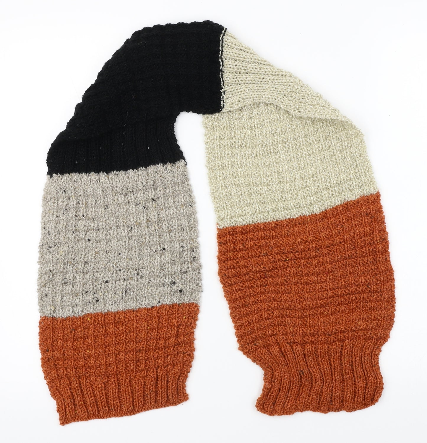 Unbranded Unisex Orange Striped Scarf