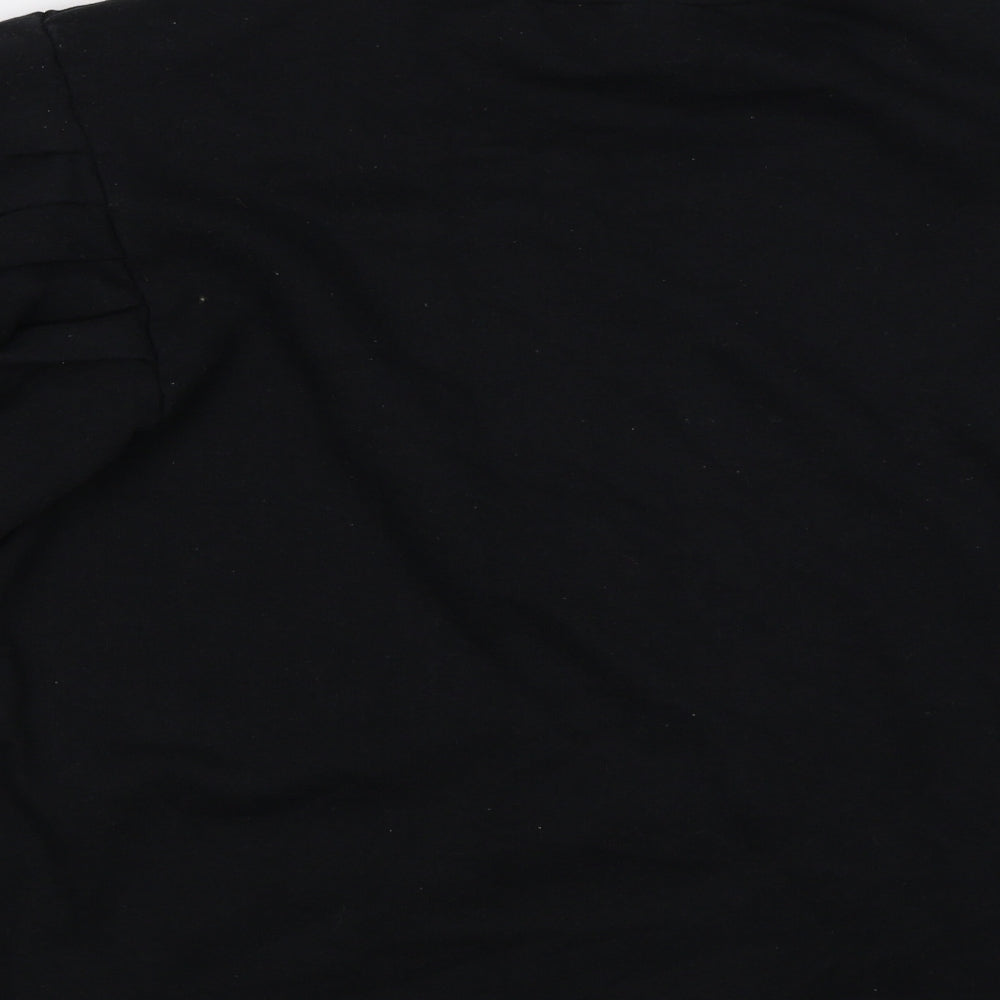 Boohoo Womens Black Pullover Sweatshirt Size 12 - puff sleeves