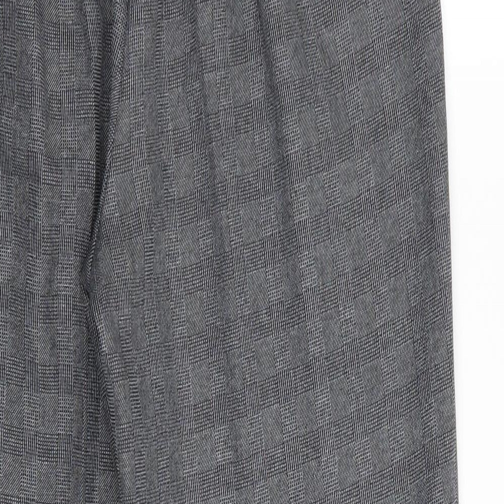 BM Womens Grey Check Trousers Size 10 L27 in