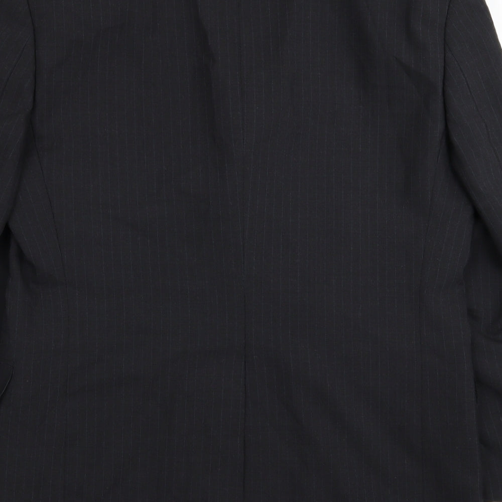 M&S Mens Black Striped Jacket Blazer Size 38