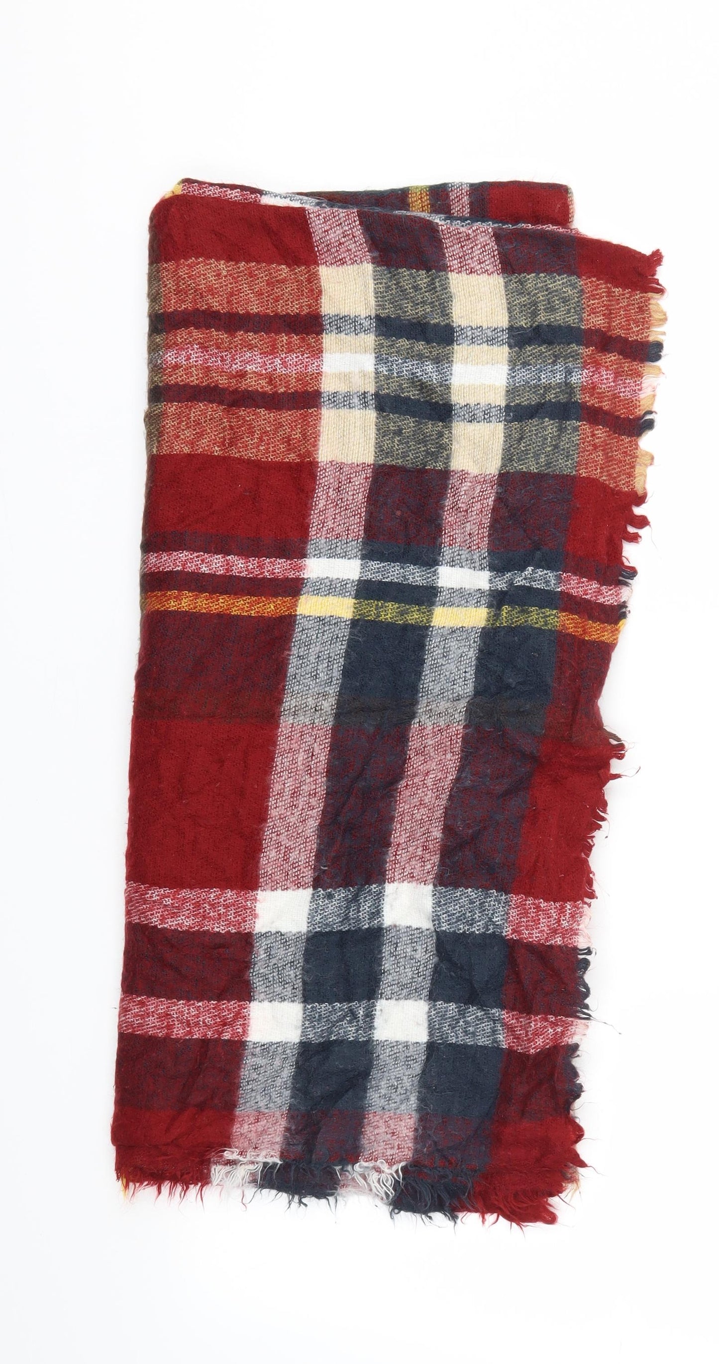 Preworn Unisex Red Check Scarf