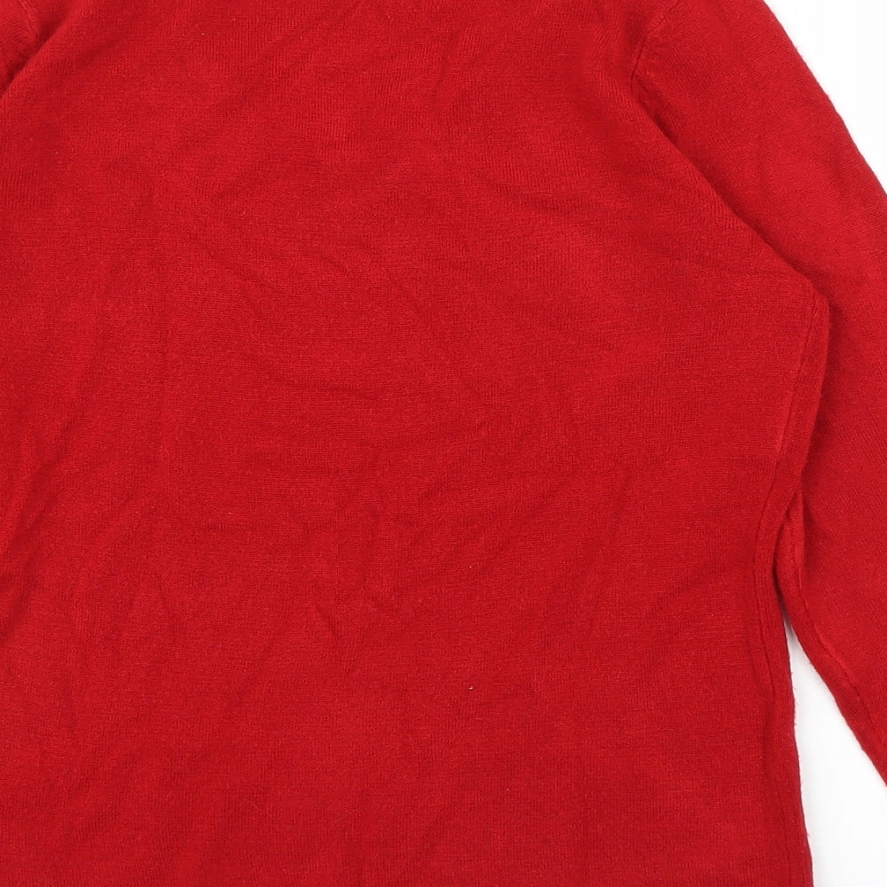 BM Womens Red Pullover Jumper Size S