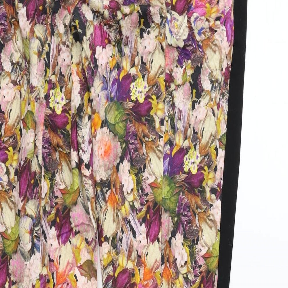 Topshop Womens Beige Floral Sweatpants Trousers Size 10 L28 in