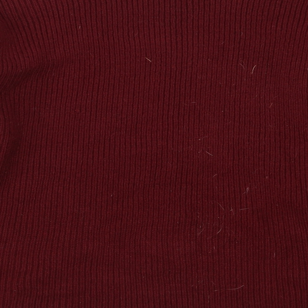 SheIn Womens Red Knit Pullover Jumper Size L