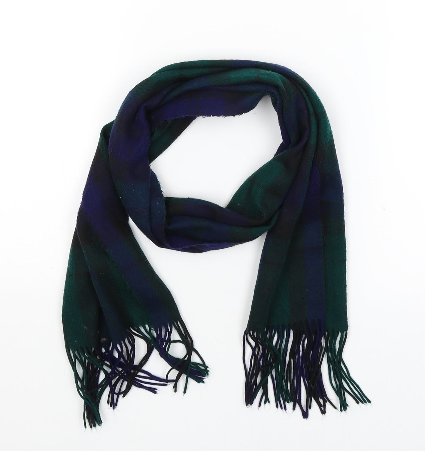 Preworn Mens Blue Plaid Scarf One Size