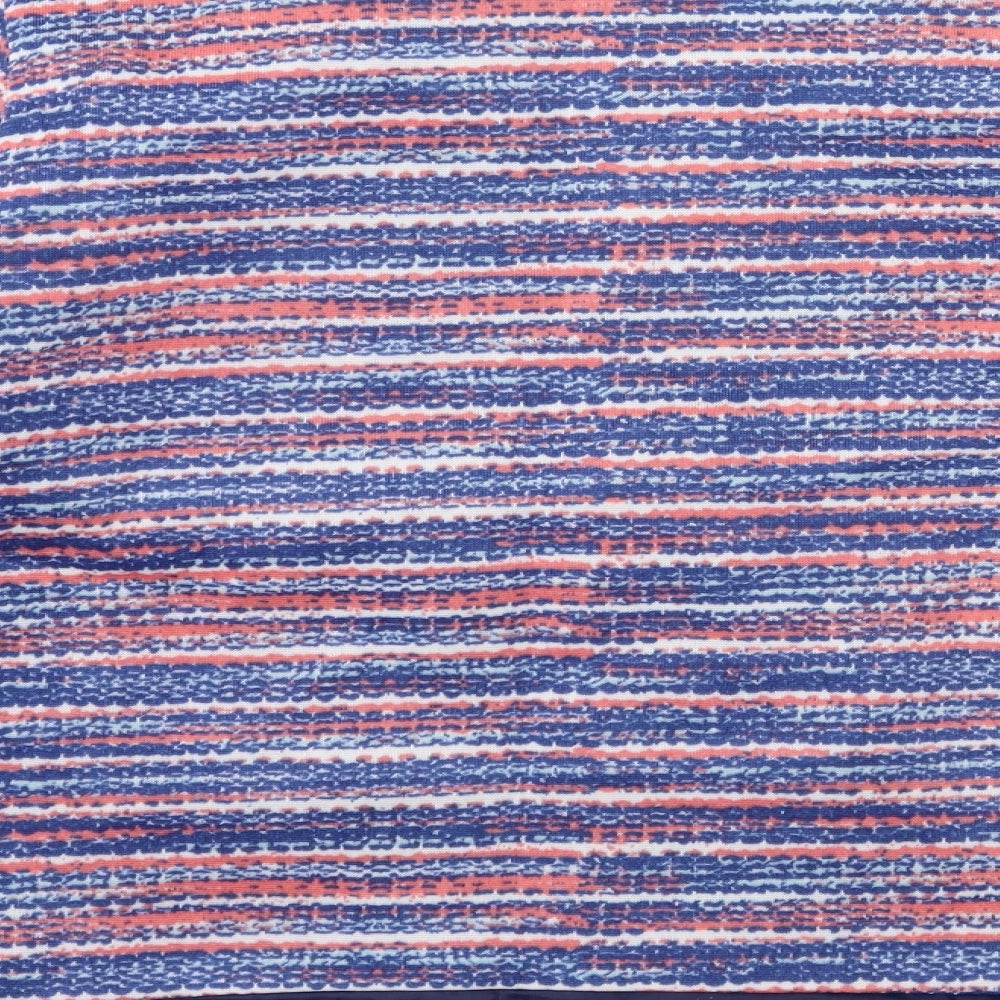 Anne De Lancay Womens Blue Striped Jacket Blazer Size M