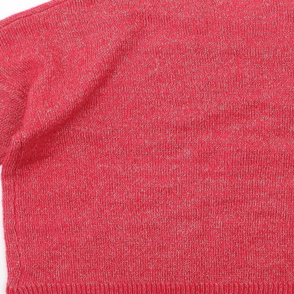 Marks and Spencer Girls Pink Knit Pullover Jumper Size 12-13 Years