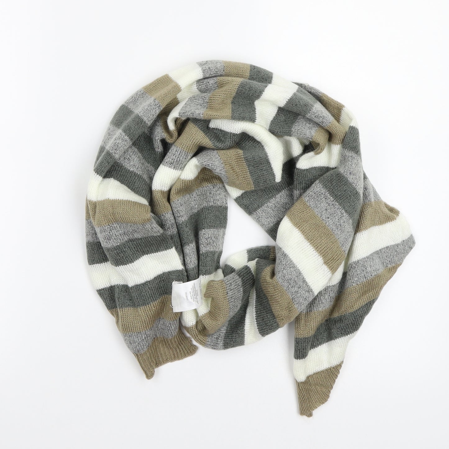 BPC Womens Green Striped Scarf