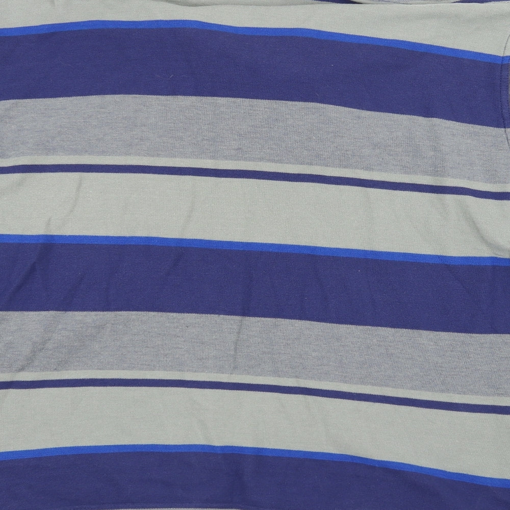 Daxon Mens Grey Striped Polo Size XL