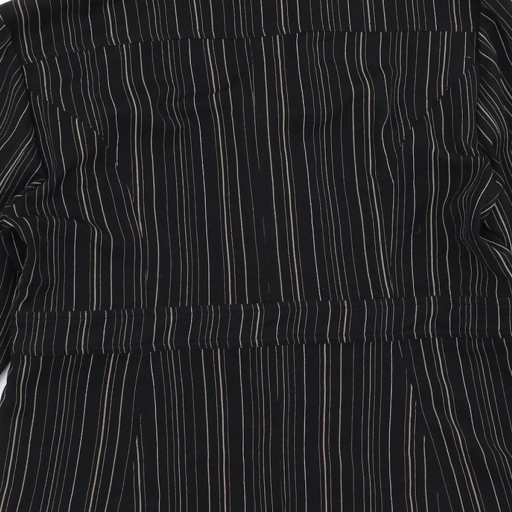 Preworn Womens Black Striped Jacket Size 14