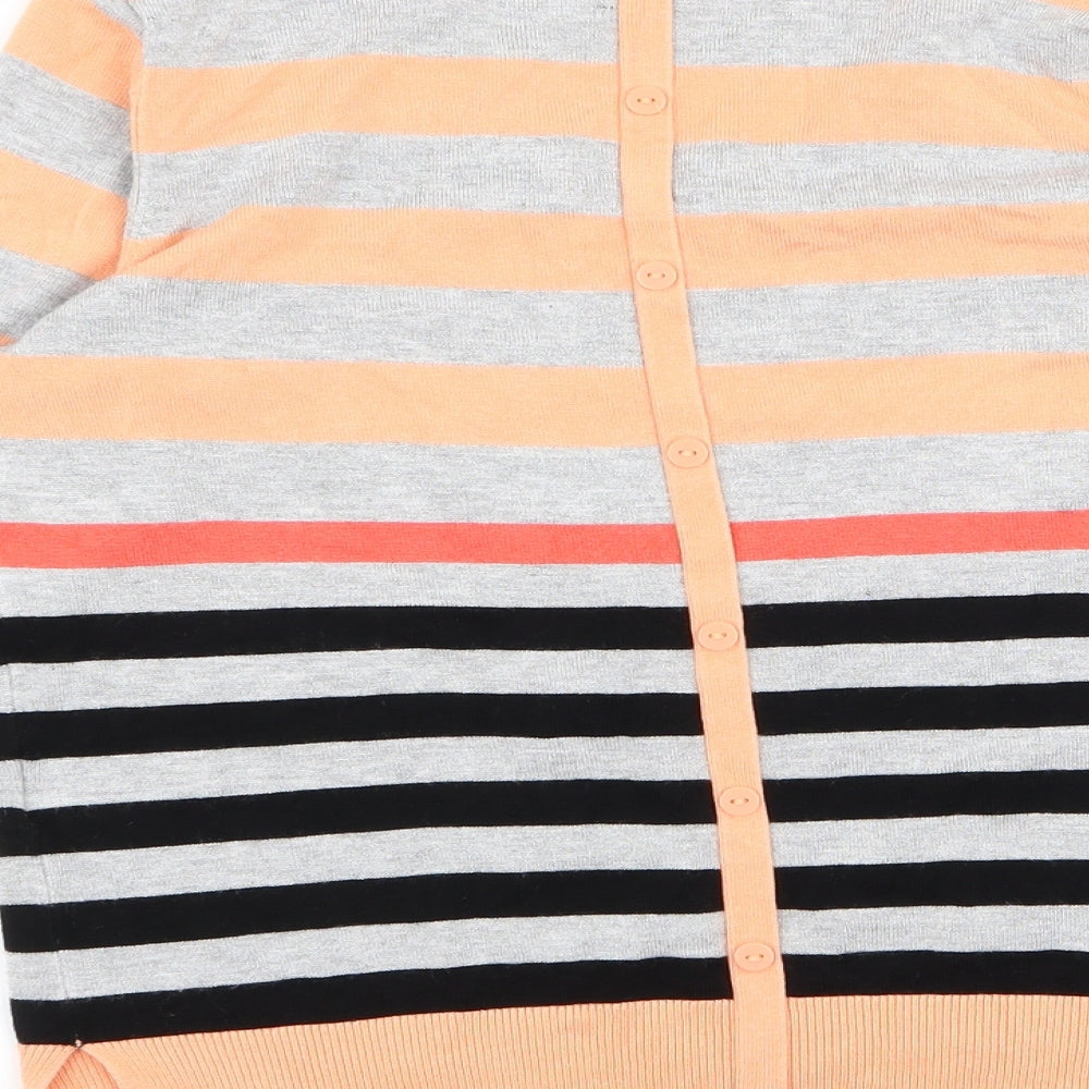 fransa Womens Multicoloured Striped Cardigan Jumper Size S