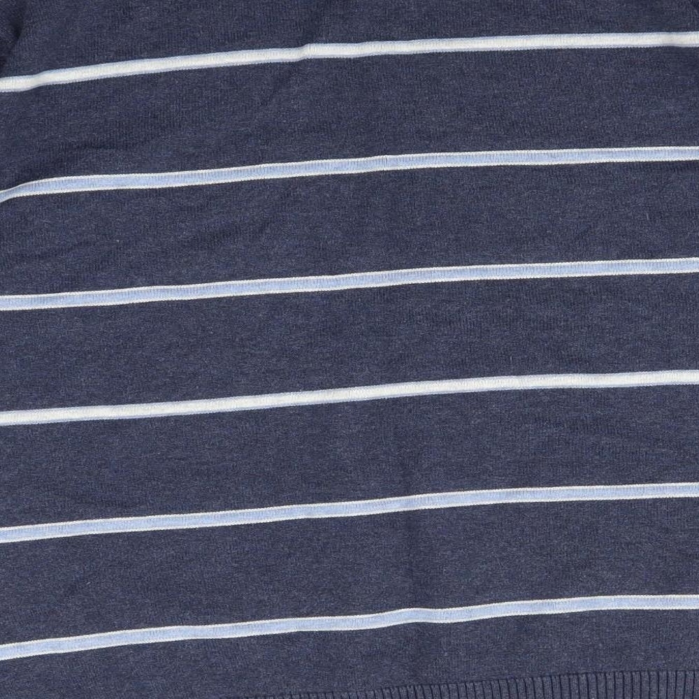 Marks and Spencer Mens Blue Striped Pullover Jumper Size L