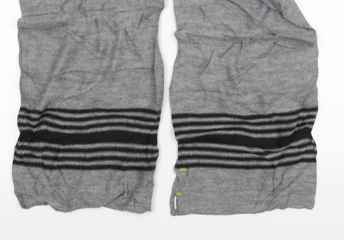 Preworn Unisex Grey Striped Scarf One Size