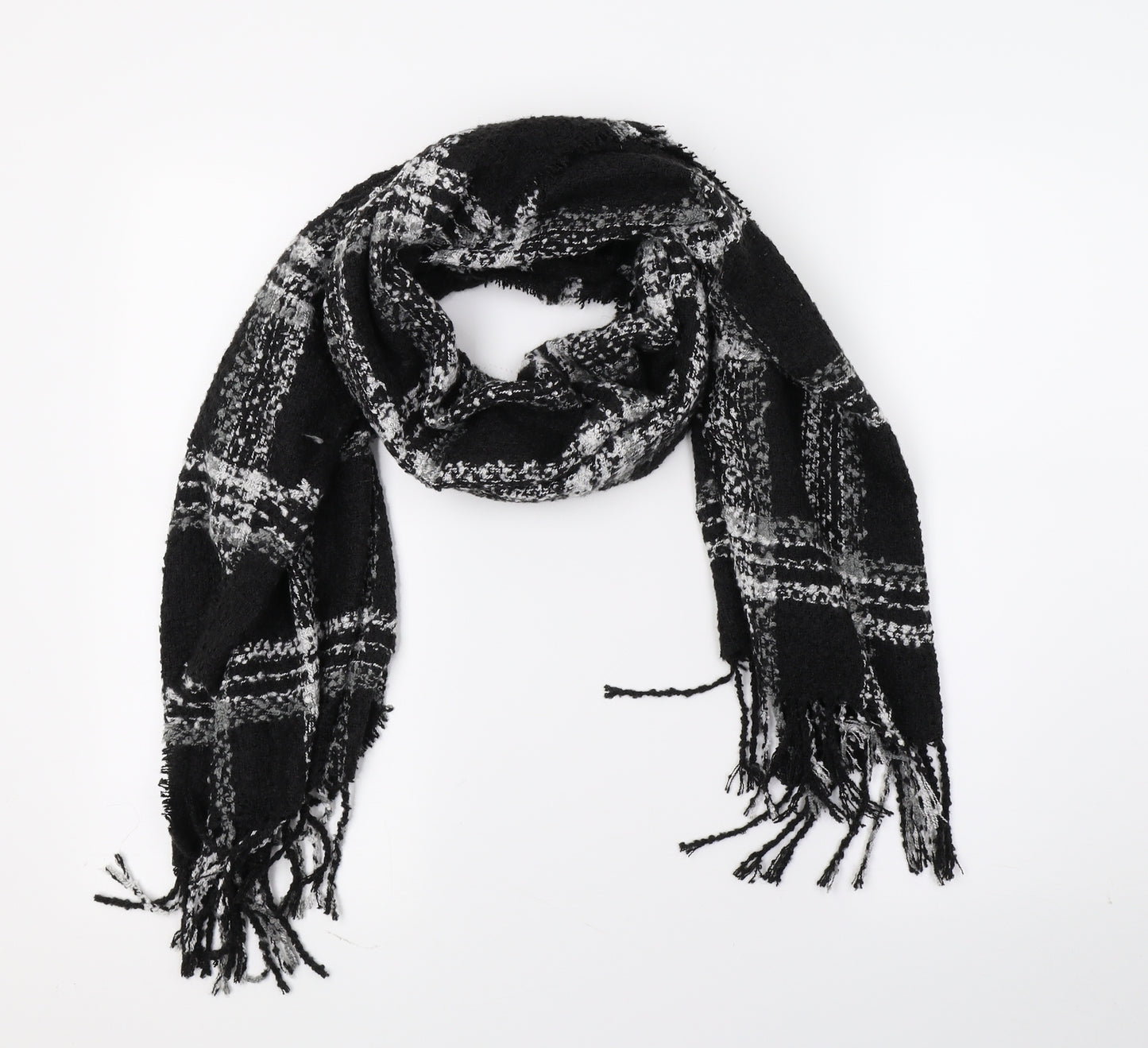 Atmosphere Womens Black Striped Knit Scarf