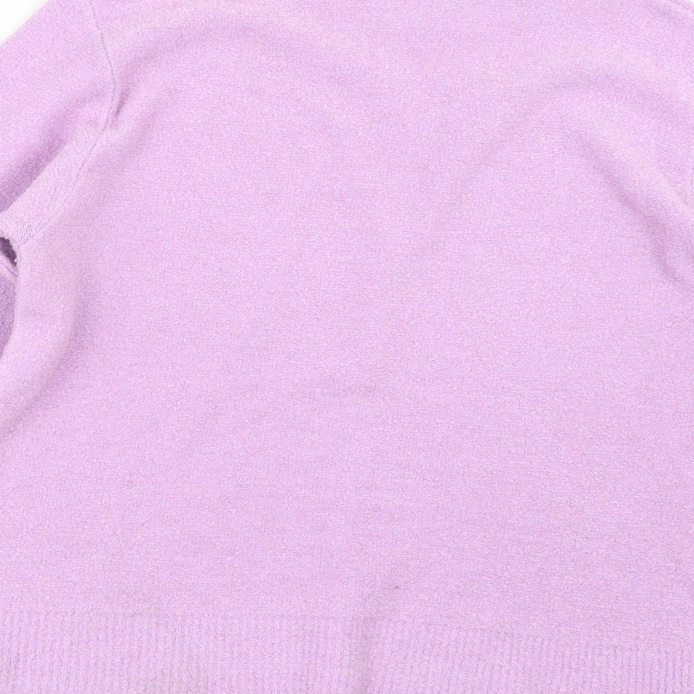 4 Me Womens Purple Knit Pullover Jumper Size S